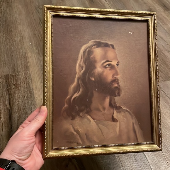 🙏 Vintage Warner Sallman ‘Head of Christ’ Lithograph - 9”x11” - Picture 5 of 6